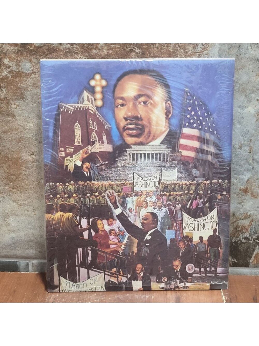Vintage Unframed Print Martin Luther King March Washington Alton Tobey 1988